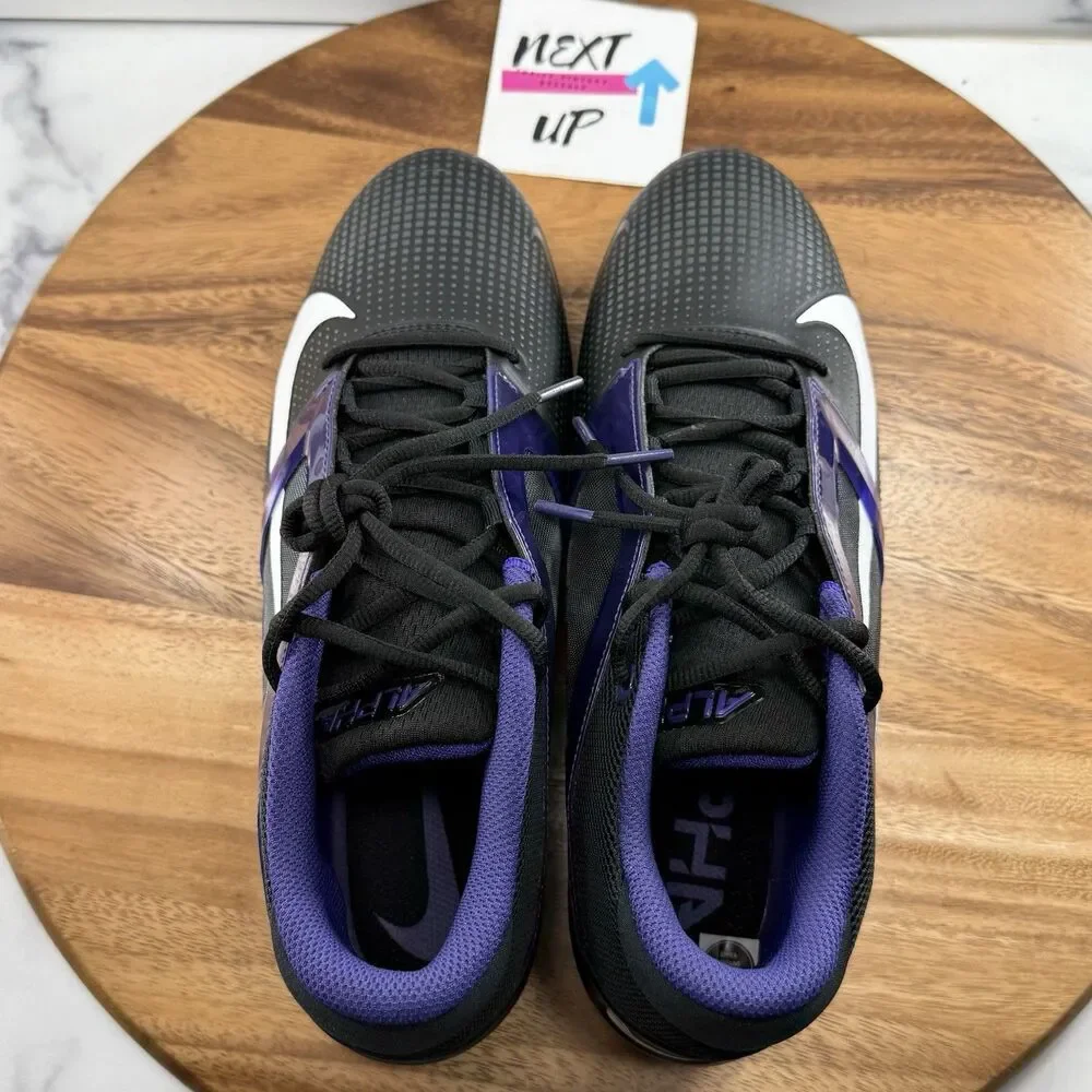 Size 10.5-Nike Alpha Menace 4 Pro Football Cleats Black Purple IB2507-004 RARE